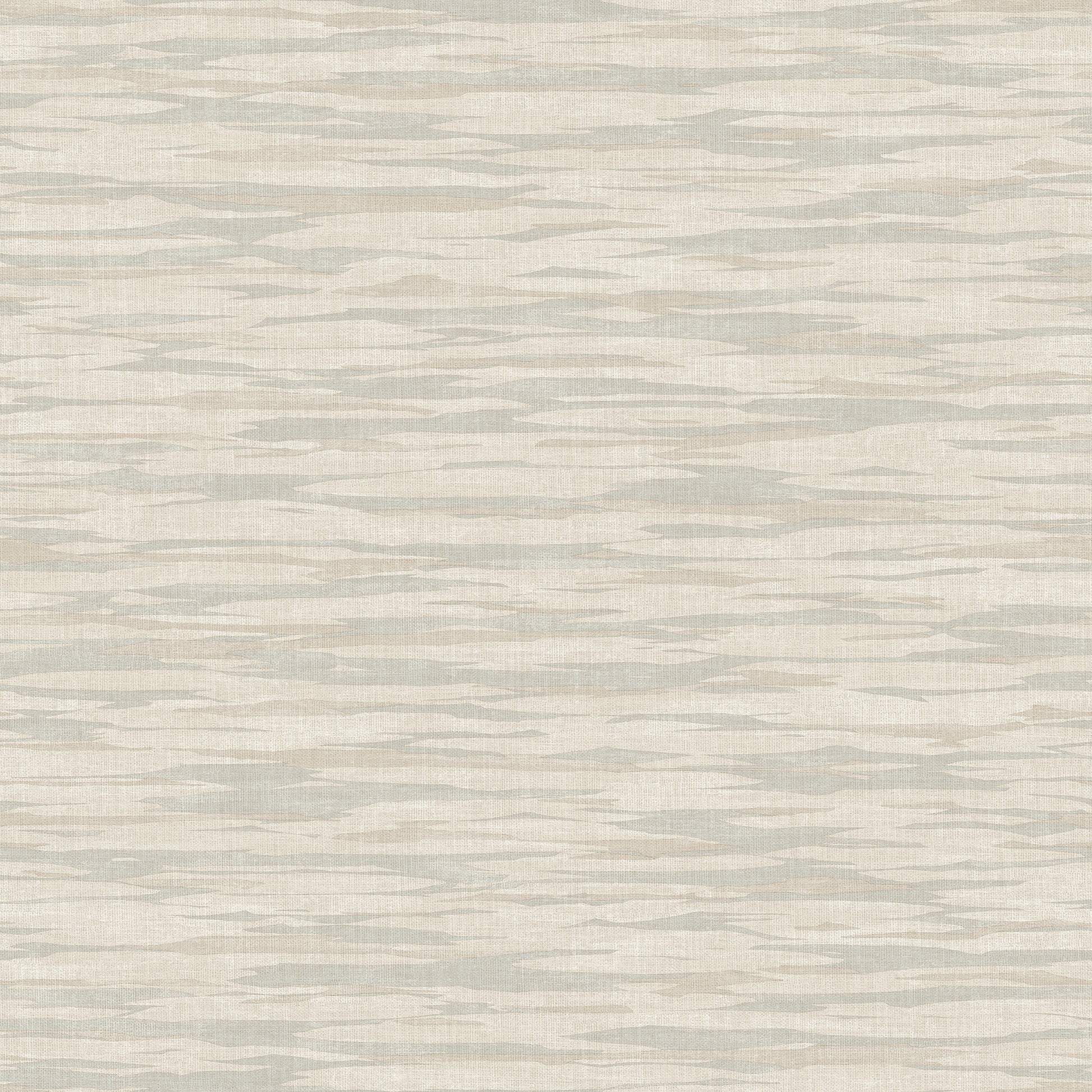 Beige linen-patterned fabric texture with soft gray horizontal wavy stripes; neutral home decor.