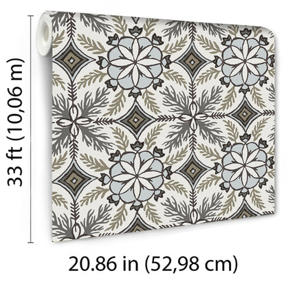 VEER DECOR Morocco Taupe Wallpaper Medallion Traditional, Mediterranean Taupe  Wallpaper - 8421-ANT-AE1