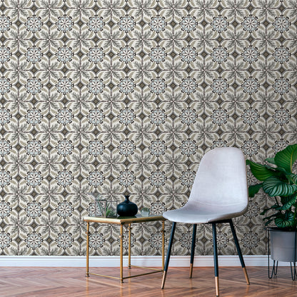 VEER DECOR Morocco Taupe Wallpaper Medallion Traditional, Mediterranean Taupe  Wallpaper - 8421-ANT-AE1