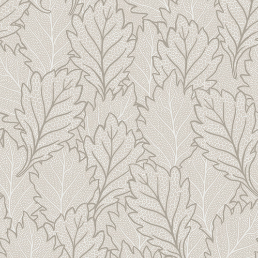 VEER DECOR Quercus Leaves Beige Wallpaper Nature Traditional, Transitional Beige  Wallpaper - 8421-ANT-AG1