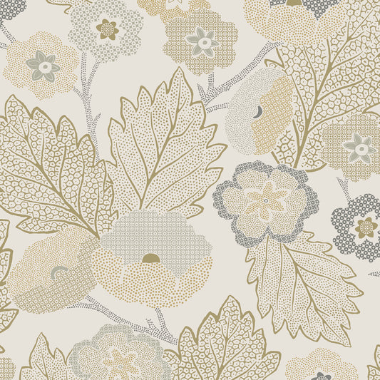 VEER DECOR Antibes Flora Beige Wallpaper Floral Traditional, Transitional Beige  Wallpaper - 8421-ANT-AH1