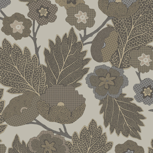 VEER DECOR Antibes Flora Gray Wallpaper Floral Traditional, Transitional Gray  Wallpaper - 8421-ANT-AH2