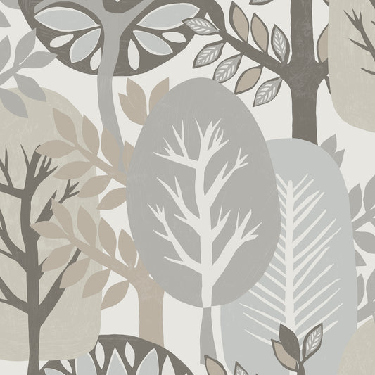 VEER DECOR Antibes Nature Forest Gray Wallpaper Nature Transitional, Contemporary Gray  Wallpaper - 8421-ANT-AI1