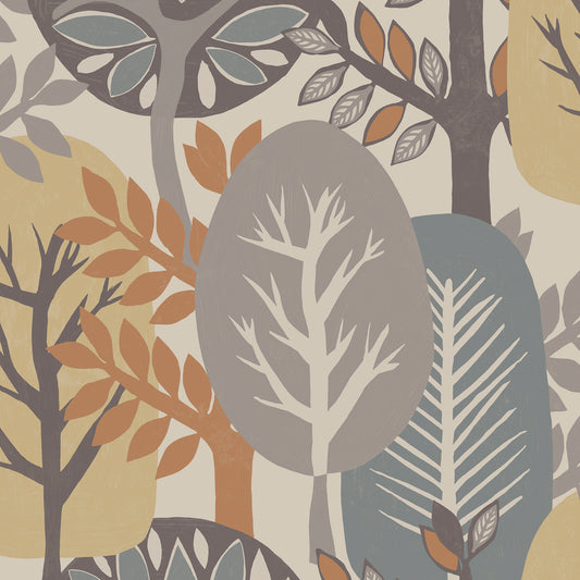 VEER DECOR Antibes Nature Forest Beige Wallpaper Nature Transitional, Contemporary Beige  Wallpaper - 8421-ANT-AI3