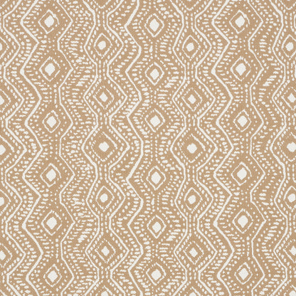 Beige woven textile with white diamond geometric motif; boho tribal pattern, ideal for rug or throw.