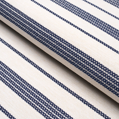 SCHUMACHER FABRIC  LIVE IT UP! SERRA MESA INDOOR/OUTDOOR STRIPE   NAVY   - 84270
