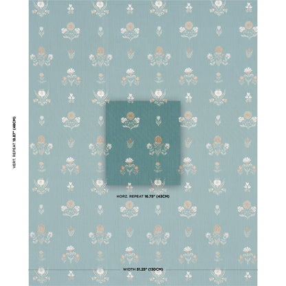 SCHUMACHER  CRAFT REVIVAL ELMSLIE EMBROIDERY WOVEN WOVEN TEAL   - 84370