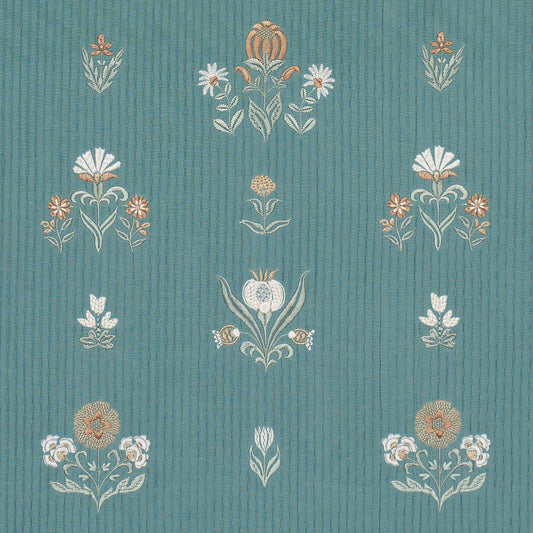 SCHUMACHER  CRAFT REVIVAL ELMSLIE EMBROIDERY WOVEN WOVEN TEAL   - 84370