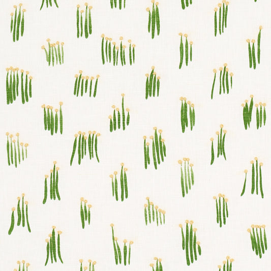 SCHUMACHER  STUDIO BON MEADOW BUTTON HAND EMBROIDERY WOVEN WOVEN YELLOW   - 84390