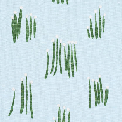 SCHUMACHER  STUDIO BON MEADOW BUTTON HAND EMBROIDERY WOVEN WOVEN BLUE   - 84392