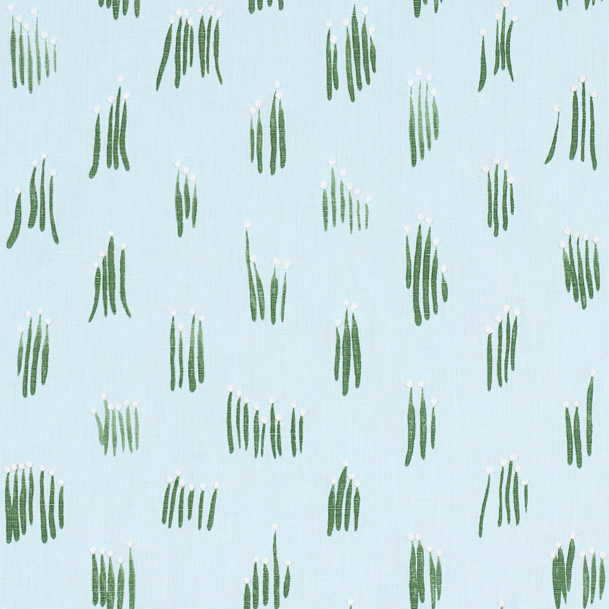 SCHUMACHER  STUDIO BON MEADOW BUTTON HAND EMBROIDERY WOVEN WOVEN BLUE   - 84392