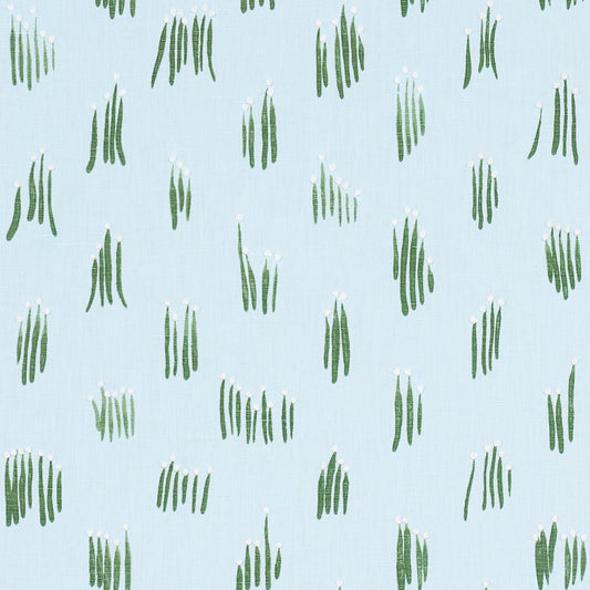 SCHUMACHER  STUDIO BON MEADOW BUTTON HAND EMBROIDERY WOVEN WOVEN BLUE   - 84392