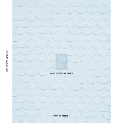 SCHUMACHER  STUDIO BON PREP SCHOOL HAND PIECED SCALLOP WOVEN WOVEN BLUE   - 84401