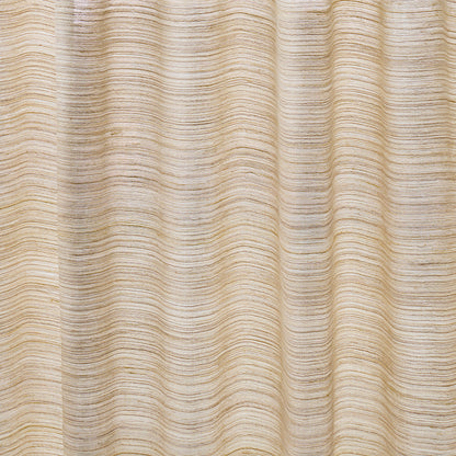Beige striped fabric with subtle wavy horizontal lines and a soft linen-like texture.