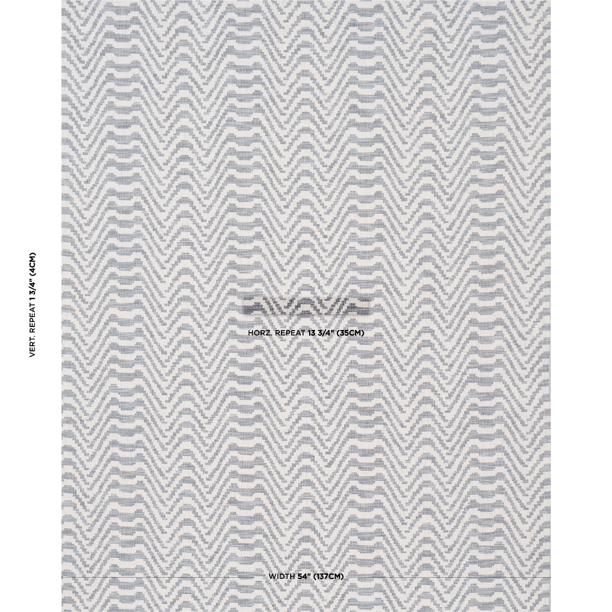 Indigo stepped chevron woven wallpaper; geometric wall covering.