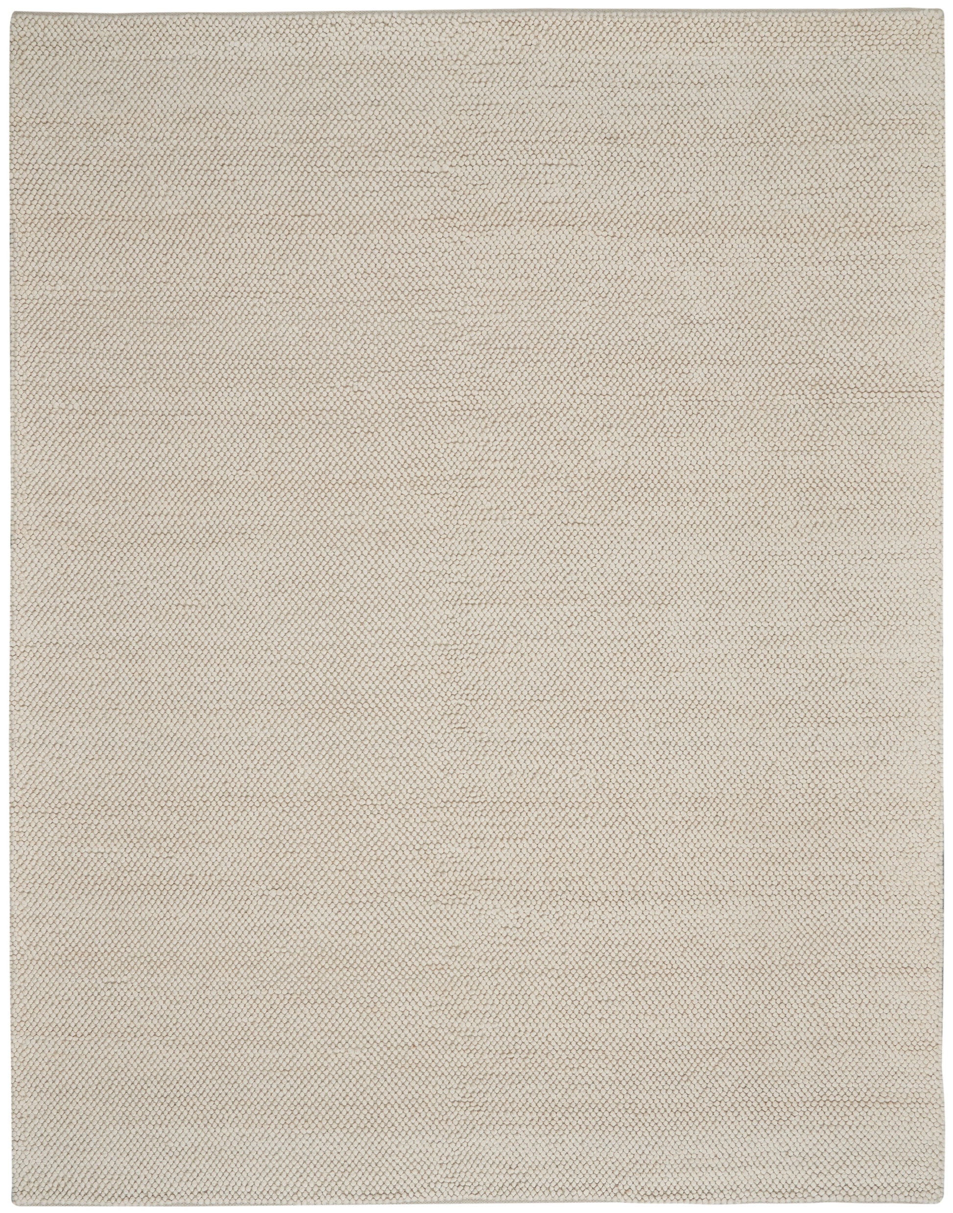 Beige woven rectangular rug with subtle textured weave for neutral home decor.