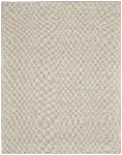 Beige woven rectangular rug with subtle textured weave for neutral home decor.