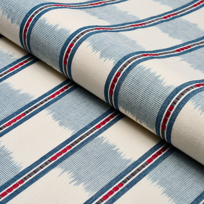 Ikat woven chambray fabric swatch