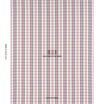 SCHUMACHER  ASHBURY FONDA HAND WOVEN PLAID WOVEN WOVEN ROUGE , NAVY   - 84720