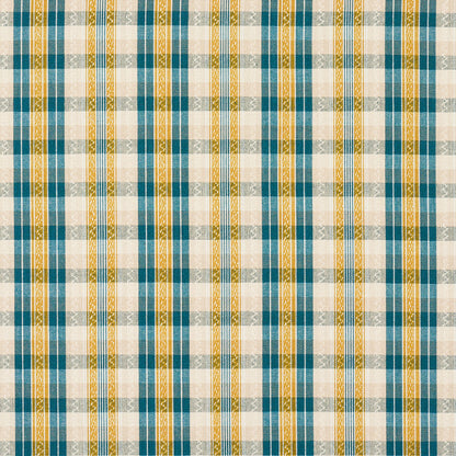 SCHUMACHER  ASHBURY FONDA HAND WOVEN PLAID WOVEN WOVEN TEAL , CITRON   - 84722