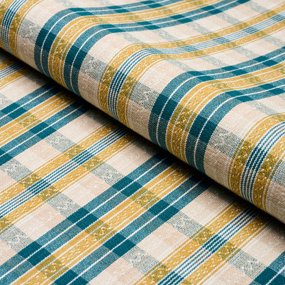 SCHUMACHER  ASHBURY FONDA HAND WOVEN PLAID WOVEN WOVEN TEAL , CITRON   - 84722