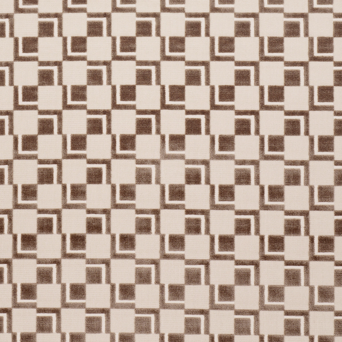 Champagne woven velvet fabric with a cut-and-patterned texture