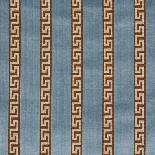 SCHUMACHER  BEAU MONDE DARIUS VELVET STRIPE WOVEN WOVEN AQUAMARINE   - 84851
