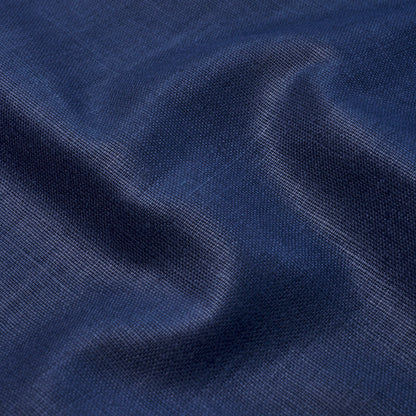 Navy blue woven fabric with soft drape and subtle sheen, close-up texture.