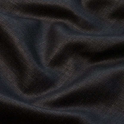 Dark charcoal twill fabric with soft drape and subtle sheen.