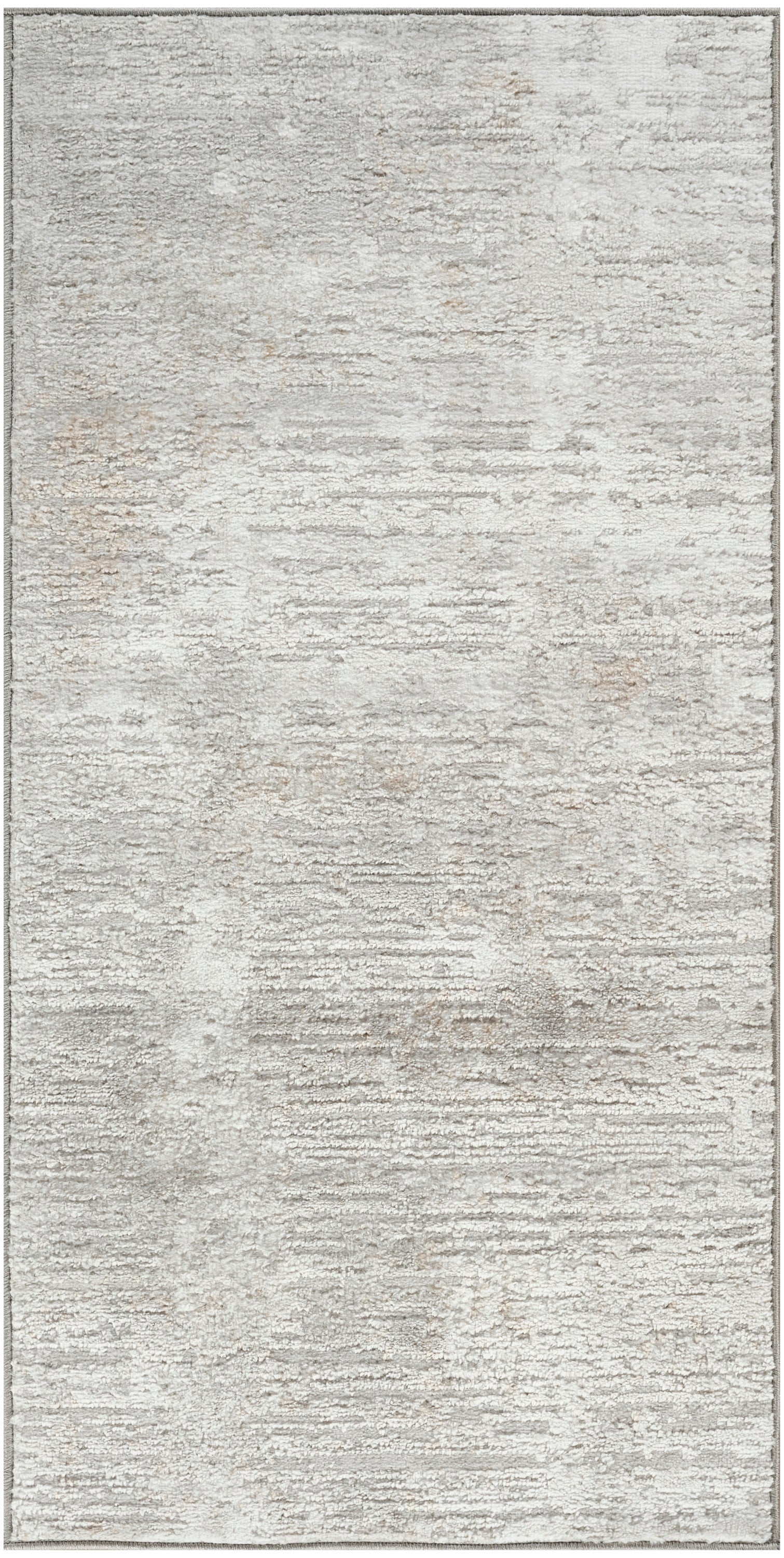 Rectangular silver-gray area rug with subtle distressed texture for modern living spaces.