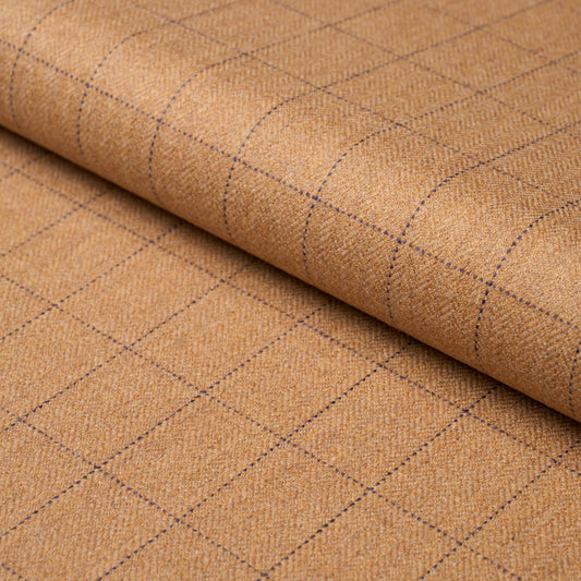 SCHUMACHER  PATTERSON FLYNN THOMPSON MERINO WINDOWPANE WOVEN WOVEN CAMEL   - 85291
