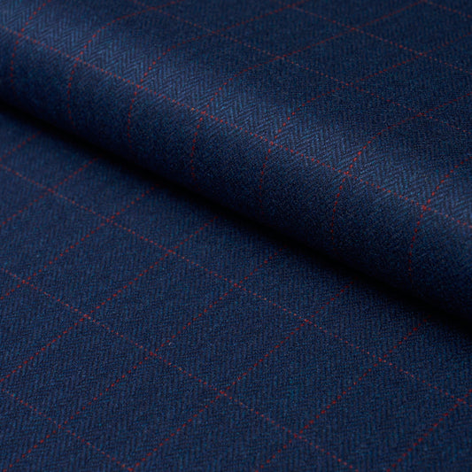 SCHUMACHER  PATTERSON FLYNN THOMPSON MERINO WINDOWPANE WOVEN WOVEN NAVY   - 85292