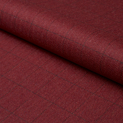 SCHUMACHER  PATTERSON FLYNN THOMPSON MERINO WINDOWPANE WOVEN WOVEN SCARLET   - 85293