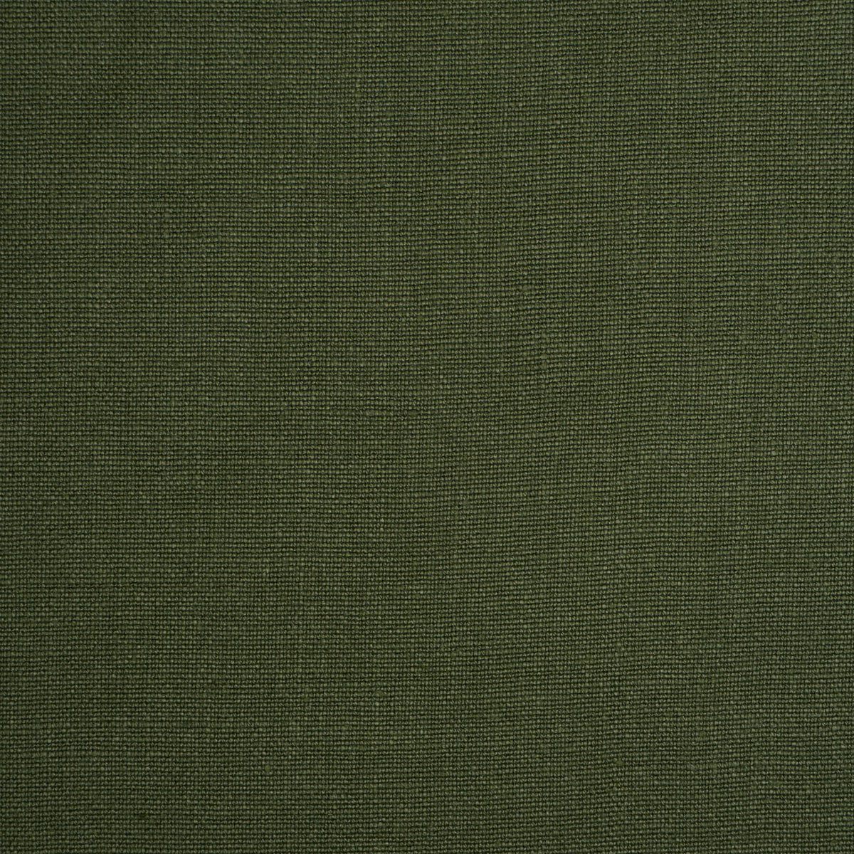 Hunter green linen solid upholstery fabric close-up showing woven texture.