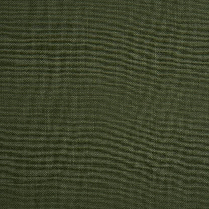 Hunter green linen solid upholstery fabric close-up showing woven texture.
