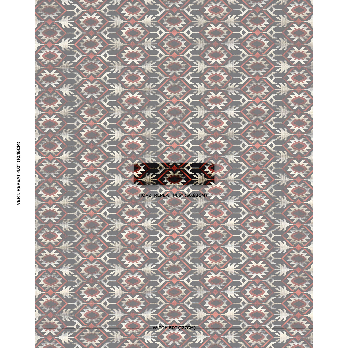 SCHUMACHER  JOHANNA ORTIZ ANDEAN TRIBUTE EMBROIDERY WOVEN WOVEN RUBY MIDNIGHT SHADOWS   - 85410