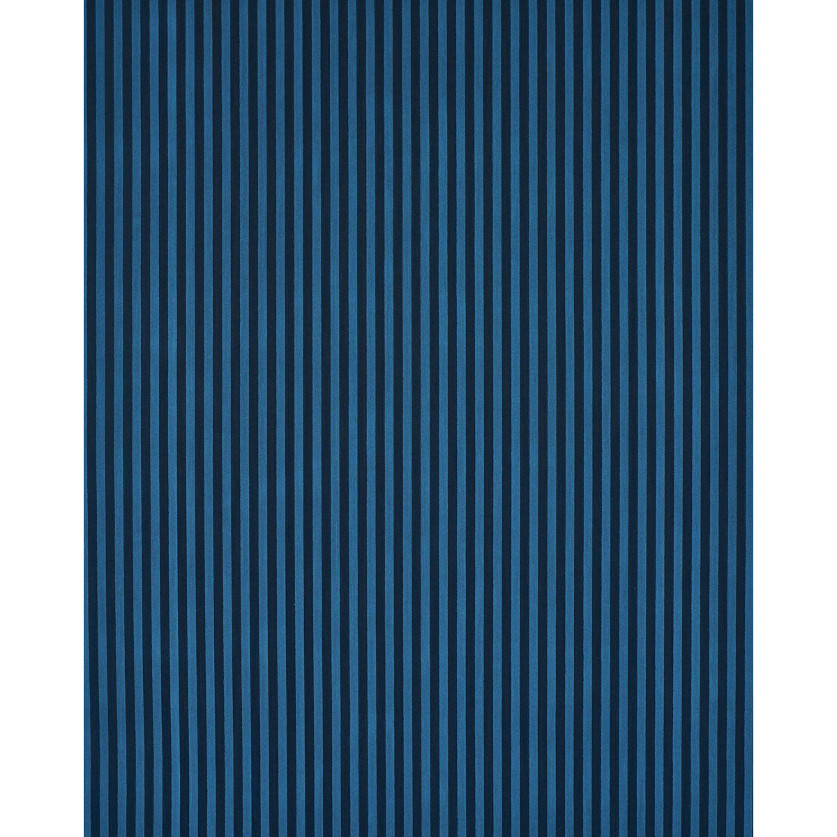 Blue striped rug with navy and royal blue vertical stripes.
