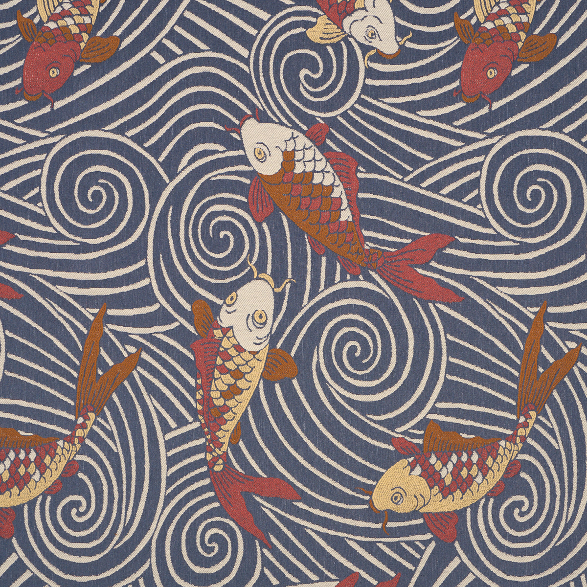 SCHUMACHER  RHYTHM IN MOTION KOI FISH WOVEN WOVEN INDIGO   - 85591