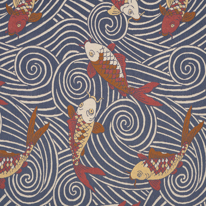SCHUMACHER  RHYTHM IN MOTION KOI FISH WOVEN WOVEN INDIGO   - 85591