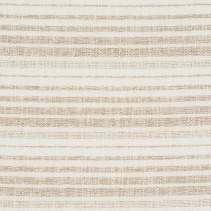 Beige striped linen-like fabric with subtle tan horizontal bands; light, airy textile swatch.