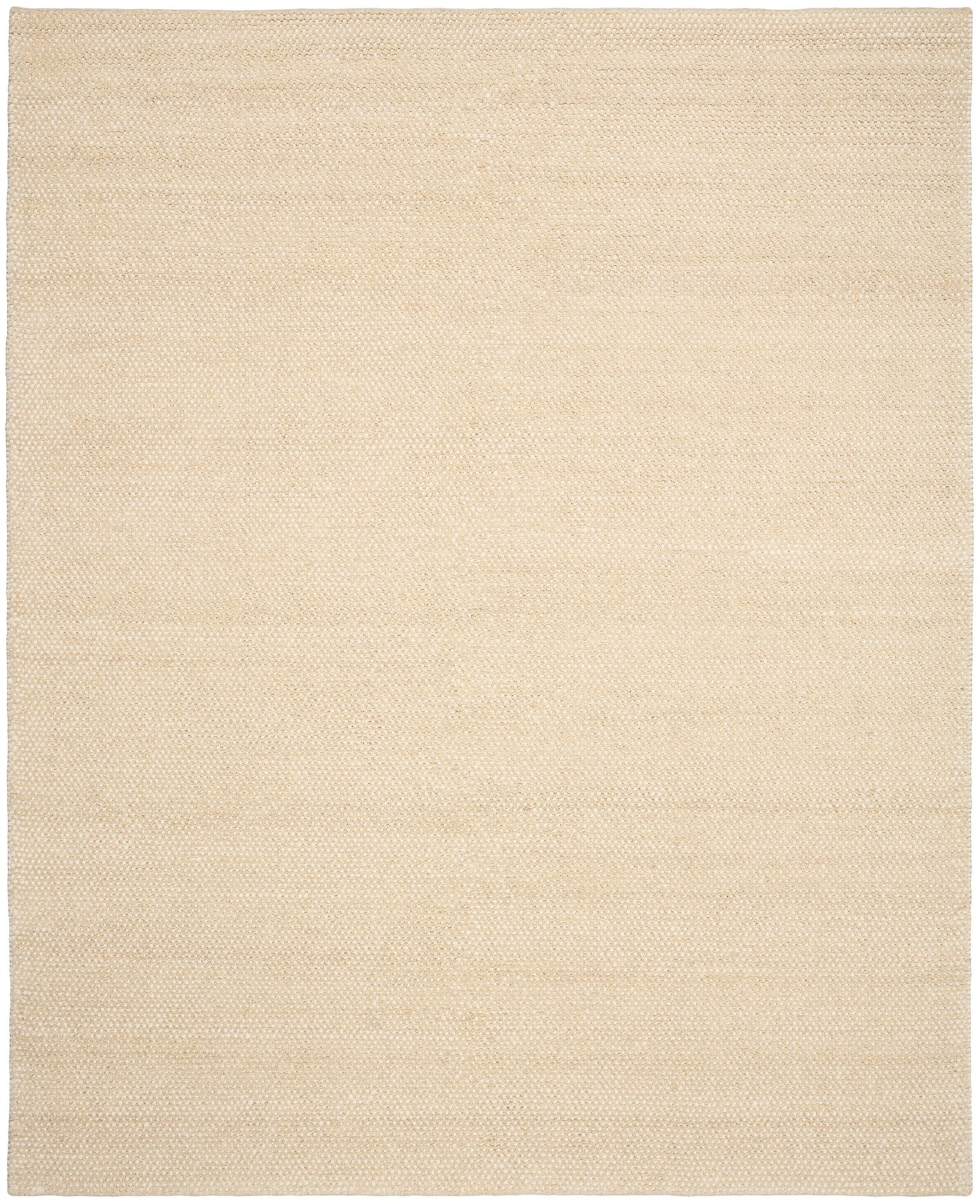 Beige natural fiber rug with subtle woven texture, rectangular flat-weave for neutral home decor.
