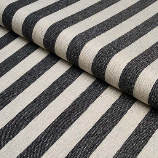 SCHUMACHER  INDOOR/OUTDOOR STRIPES HANSON INDOOR/OUTDOOR STRIPE WOVEN WOVEN BLACK   - 85804