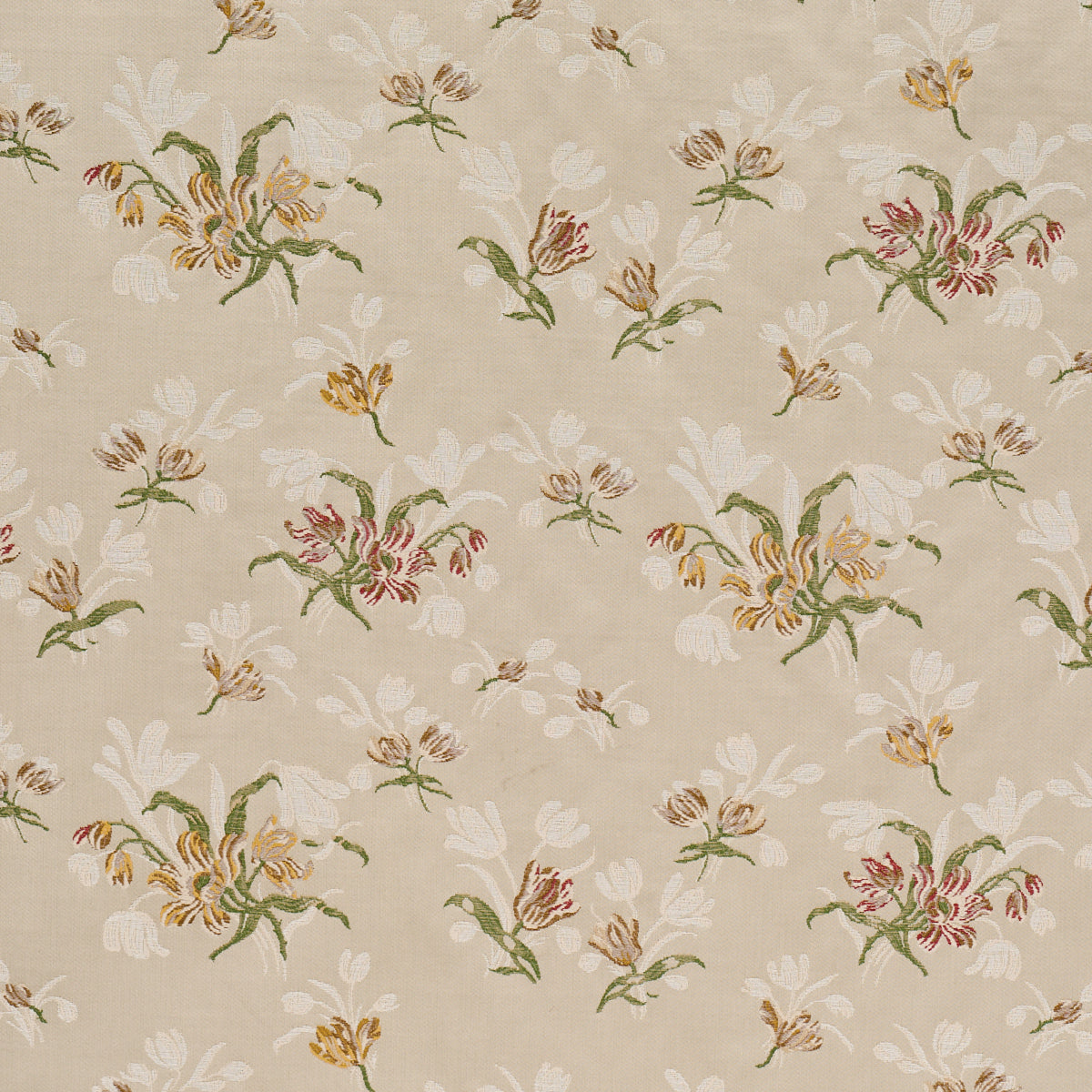 SCHUMACHER  WILLIAMSBURG SPITALFIELDS BOUQUET WOVEN WOVEN ALABASTER   - 85820