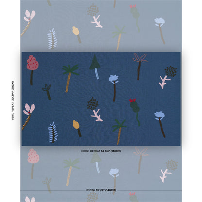 SCHUMACHER  CAROLINE Z HURLEY TROPICAL TREES   Blue   - 85852
