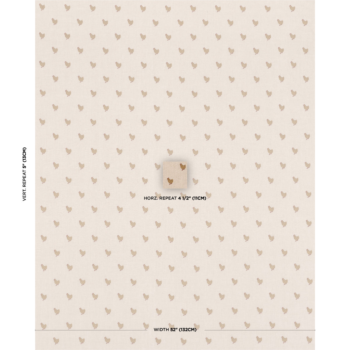 SCHUMACHER  PRAIRIE BETSY'S CHICKEN EMBROIDERY WOVEN WOVEN NATURAL   - 85950