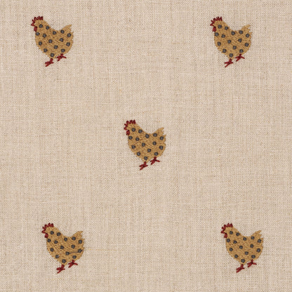 SCHUMACHER  PRAIRIE BETSY'S CHICKEN EMBROIDERY WOVEN WOVEN NATURAL   - 85950