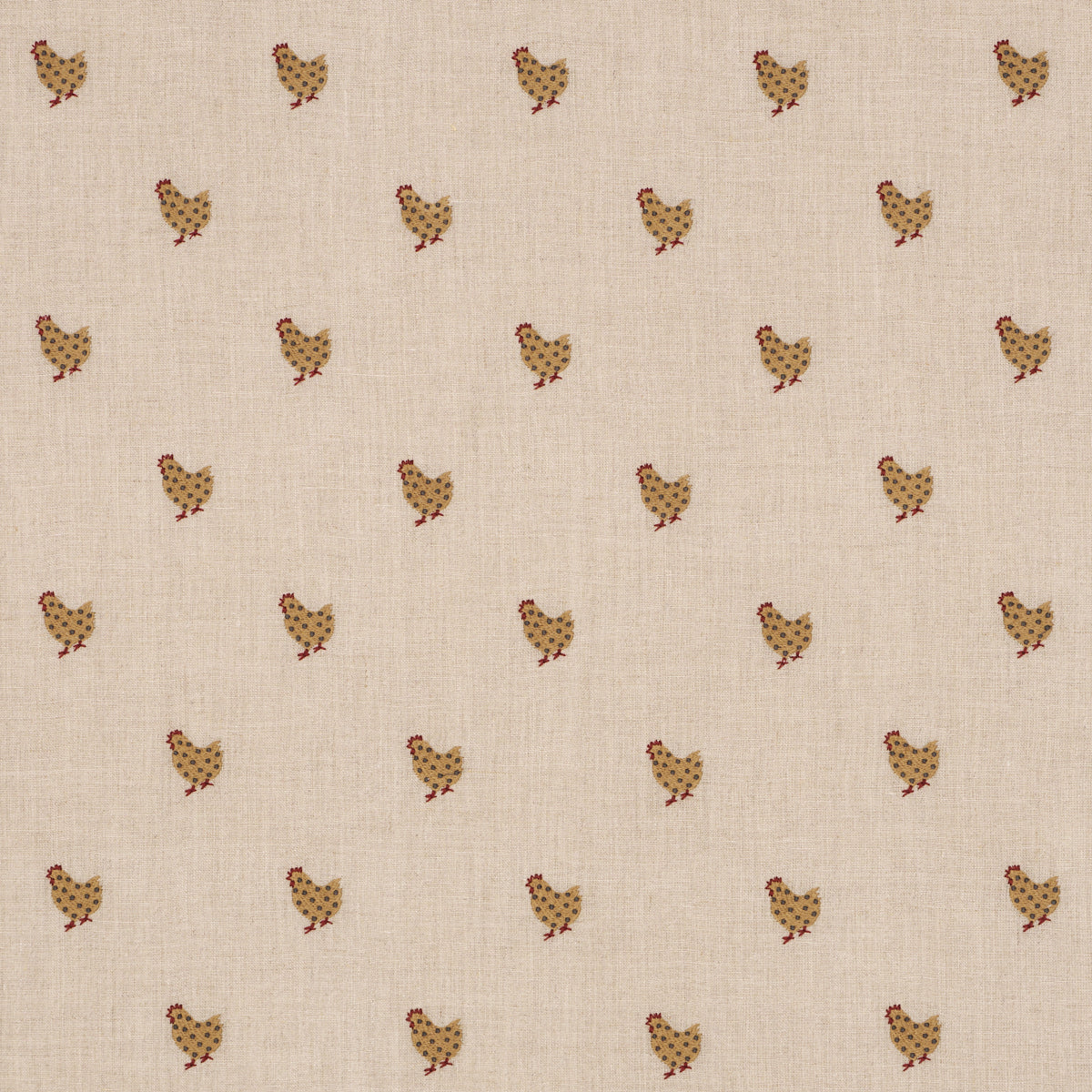 SCHUMACHER  PRAIRIE BETSY'S CHICKEN EMBROIDERY WOVEN WOVEN NATURAL   - 85950