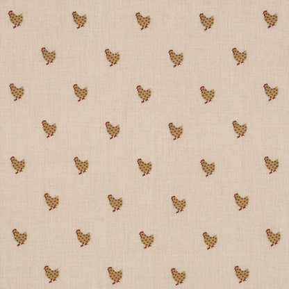 SCHUMACHER  PRAIRIE BETSY'S CHICKEN EMBROIDERY WOVEN WOVEN NATURAL   - 85950