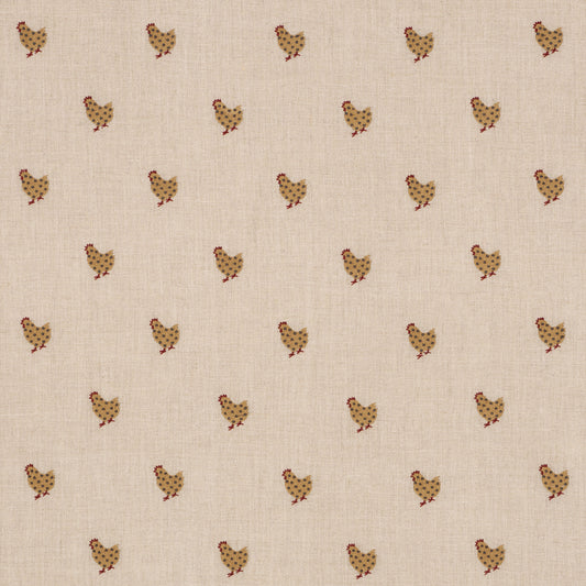SCHUMACHER  PRAIRIE BETSY'S CHICKEN EMBROIDERY WOVEN WOVEN NATURAL   - 85950