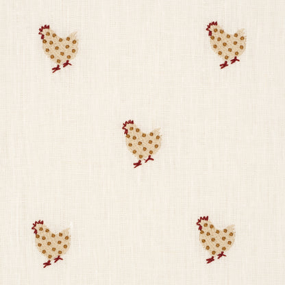SCHUMACHER  PRAIRIE BETSY'S CHICKEN EMBROIDERY WOVEN WOVEN IVORY   - 85951
